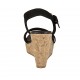 Sandalia para mujer en gamuza negra con cinturon, estras, plataforma y cuña 9 - Tallas disponibles:  32, 42, 43, 44