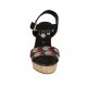 Sandalo da donna in camoscio nero con cinturino, strass, plateau e zeppa 9 - Misure disponibili: 32, 42, 43, 44