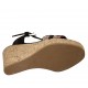 Sandalo da donna in camoscio nero con cinturino, strass, plateau e zeppa 9 - Misure disponibili: 32, 42, 43, 44