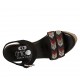 Sandalo da donna in camoscio nero con cinturino, strass, plateau e zeppa 9 - Misure disponibili: 32, 42, 43, 44