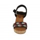 Sandalo da donna in camoscio nero con cinturino, strass, plateau e zeppa 7 - Misure disponibili: 43, 45