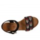 Sandalo da donna in camoscio nero con cinturino, strass, plateau e zeppa 7 - Misure disponibili: 43, 45