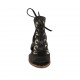 Scarpa aperta stringata da donna in pelle nera tacco 4 - Misure disponibili: 34