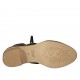 Zapato abierto con cordones para mujer en piel de color negro tacon 4 - Tallas disponibles:  34