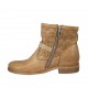 Stivaletto da donna con cerniera in pelle e pelle forata beige tacco 2 - Misure disponibili: 34, 42, 45