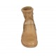 Stivaletto da donna con cerniera in pelle e pelle forata beige tacco 2 - Misure disponibili: 34, 42, 45