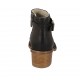 Stivaletto da donna con cerniera e fibbia in pelle e pelle forata nera tacco 4 - Misure disponibili: 32