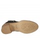 Botines para mujer con cremallera y hebilla en piel y piel perforada negra tacon 4 - Tallas disponibles:  32