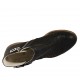 Botines para mujer con cremallera y hebilla en piel y piel perforada negra tacon 4 - Tallas disponibles:  32