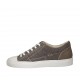 Zapato deportivo con cordones para hombre en tejido gris y piel blanca y gris pardo - Tallas disponibles:  38, 47, 50, 51