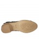 Zapato abierto en punta cerrado hasta el cuello para mujer con cremallera y hebilla en piel perforada azul oscuro tacon 4 - Tallas disponibles:  33, 34, 43, 44, 46