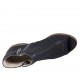 Zapato abierto en punta cerrado hasta el cuello para mujer con cremallera y hebilla en piel perforada azul oscuro tacon 4 - Tallas disponibles:  33, 34, 43, 44, 46