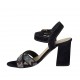 Sandalo da donna con cinturino e strass in camoscio blu scuro tacco 7 - Misure disponibili: 33, 43, 44, 45