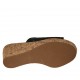 Mule ouvert pour femmes en cuir verni perforé bleu foncé talon compensé 7 - Pointures disponibles:  42, 43