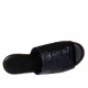 Woman's open mules in dark blue pierced patent leather wedge heel 7 - Available sizes:  42, 43