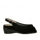 Sandalo da donna con fiocco e plantare estraibile in camoscio nero zeppa 4 - Misure disponibili: 33, 34, 42, 43, 44