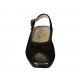 Sandalo da donna con fiocco e plantare estraibile in camoscio nero zeppa 4 - Misure disponibili: 33, 34, 42, 43, 44