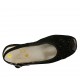 Sandalo da donna con fiocco e plantare estraibile in camoscio nero zeppa 4 - Misure disponibili: 33, 34, 42, 43, 44