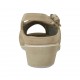 Sandale pour femmes avec noeud et semelle interieur amovible en daim beige talon compensé 4 - Pointures disponibles:  33, 34, 42, 43, 44