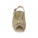 Sandalo da donna con fiocco e plantare estraibile in camoscio beige zeppa 4 - Misure disponibili: 33, 34, 42, 43, 44