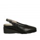 Zapato destalonado para mujer con plantilla extraible en piel negra cuña 4 - Tallas disponibles:  33, 34, 42, 43, 44