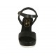 Sandalo da donna in pelle nera con cinturino, plateau e zeppa 8 - Misure disponibili: 32, 42, 45