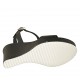 Sandalo da donna in pelle nera con cinturino, plateau e zeppa 8 - Misure disponibili: 32, 42, 45