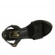 Sandalo da donna in pelle nera con cinturino, plateau e zeppa 8 - Misure disponibili: 32, 42, 45