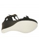 Sandalo da donna con cinturini e fibbie regolabili in pelle nera zeppa 8 - Misure disponibili: 42, 43