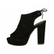 Sandalo accollato da donna con plateau e lacci posteriori in camoscio nero tacco 10 - Misure disponibili: 34, 46