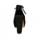 Sandalia para mujeres con plataforma y cordones en gamuza negra tacon 10 - Tallas disponibles:  34