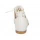 Scarpa aperta da donna con lacci in pelle bianca tacco 1 - Misure disponibili: 33, 34