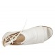 Zapato abierto para mujer con cordones en piel blanca tacon 1 - Tallas disponibles:  33, 34
