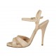 Sandalo da donna con cinturino alla caviglia e plateau in pelle nude perlata tacco 11 - Misure disponibili: 34, 43, 44, 45