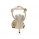 Sandalo da donna con cinturino alla caviglia e plateau in pelle platino tacco 11 - Misure disponibili: 33, 34, 43, 44, 45