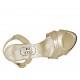 Sandalo da donna con cinturino alla caviglia e plateau in pelle platino tacco 11 - Misure disponibili: 33, 34, 43, 44, 45