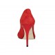 Zapato de salon abierto en punta con plataforma para mujer en gamuza de color rojo y con tacon 11 - Tallas disponibles:  46