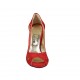 Escarpin à bout ouvert pour femmes avec plateau en daim rouge et talon 11 - Pointures disponibles:  46