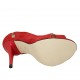Zapato de salon abierto en punta con plataforma para mujer en gamuza de color rojo y con tacon 11 - Tallas disponibles:  46
