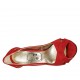 Zapato de salon abierto en punta con plataforma para mujer en gamuza de color rojo y con tacon 11 - Tallas disponibles:  46