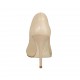 Woman's open toe pump with platform in pearly nude leather heel 11 - Available sizes:  31, 42, 44