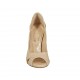 Woman's open toe pump with platform in pearly nude leather heel 11 - Available sizes:  31, 42, 44