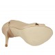 Zapato de salon abierto en punta con plataforma para mujer en piel color desnudo perlado tacon 11 - Tallas disponibles:  31, 42, 44
