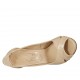 Zapato de salon abierto en punta con plataforma para mujer en piel color desnudo perlado tacon 11 - Tallas disponibles:  31, 42, 44