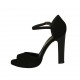 Scarpa aperta da donna con cinturino e plateau in camoscio nero tacco 11 - Misure disponibili: 31, 34
