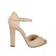 Chaussure ouverte pour femmes avec courroie et plateforme en cuir nue talon 11 - Pointures disponibles:  43, 46