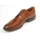 Scarpa stringata derby da uomo con lavorazione Brogue in pelle color marrone - Misure disponibili: 45, 52