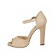 Zapato abierto para mujer con cinturon y plataforma en piel colro desnudo tacon 11 - Tallas disponibles:  43, 46