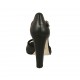 Zapato abierto para mujer con cinturon y plataforma en piel negra tacon 11 - Tallas disponibles:  31, 43