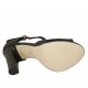 Zapato abierto para mujer con cinturon y plataforma en piel negra tacon 11 - Tallas disponibles:  31, 43